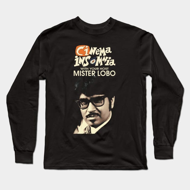 Cinema Inomnia With Your Host Mr. Lobo Long Sleeve T-Shirt by OSI 74